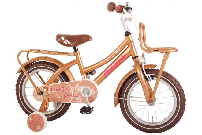 Jachtluipaard Standaard kalmeren Volare Lovely Stars Kinderfiets - Meisjes - 14 inch - Goud - 95%  afgemonteerd - Laak Bike